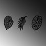 Wallity Leaves - 509 Escultura de pared de metal negra